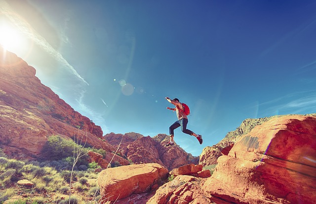 Picture of a man hiking